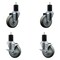 Service Caster 4'' Gray Poly Wheel Swivel 1-3/4'' Expanding Stem Caster Set 2 Brakes, 4PK SCC-EX20S414-PPUB-2-TLB-2-134 - alternate 1